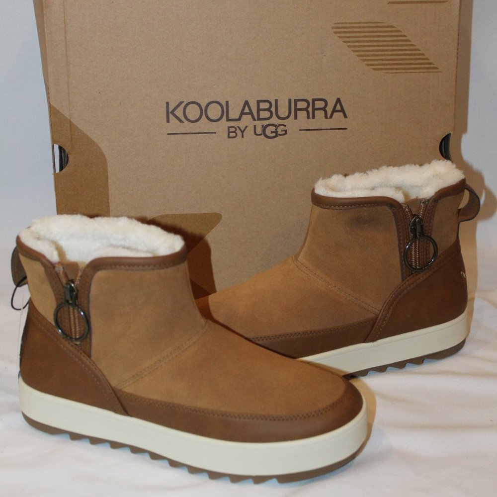 NIB UGG KOOLABURRA WOMEN'S ANKLE TYNLEE SUEDE FUR LINED‎ WATERPROOF BOOTS